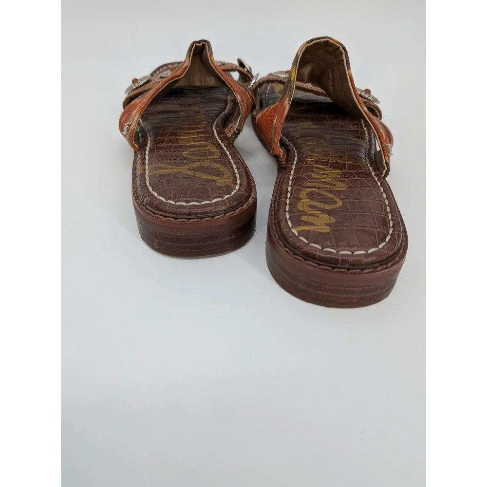 Sam Edelman Hera Slide Sandals Womens 8 Brown Ikat‎ Concho Boho Western Shoes